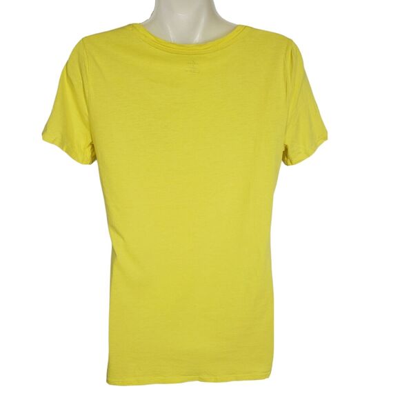 Ann Taylor Loft Womens T Shirt Small Yellow Live Love Short Sleeve V Neck Modal - Picture 2 of 8